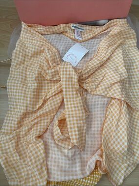 Dippin Daisy Yellow Gingham Tie-Front Top